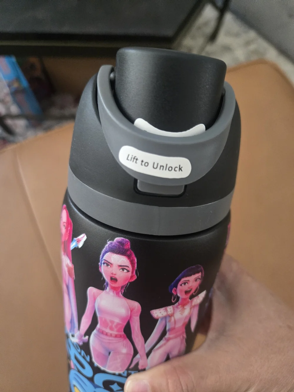 NIB KPop Demon Hunters 32 oz Black Insulated Water Bottle Tumbler